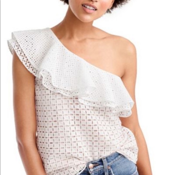 J. Crew Tops - NWOT J.Crew Off the  Shoulder Ruffle Blouse Sz 2